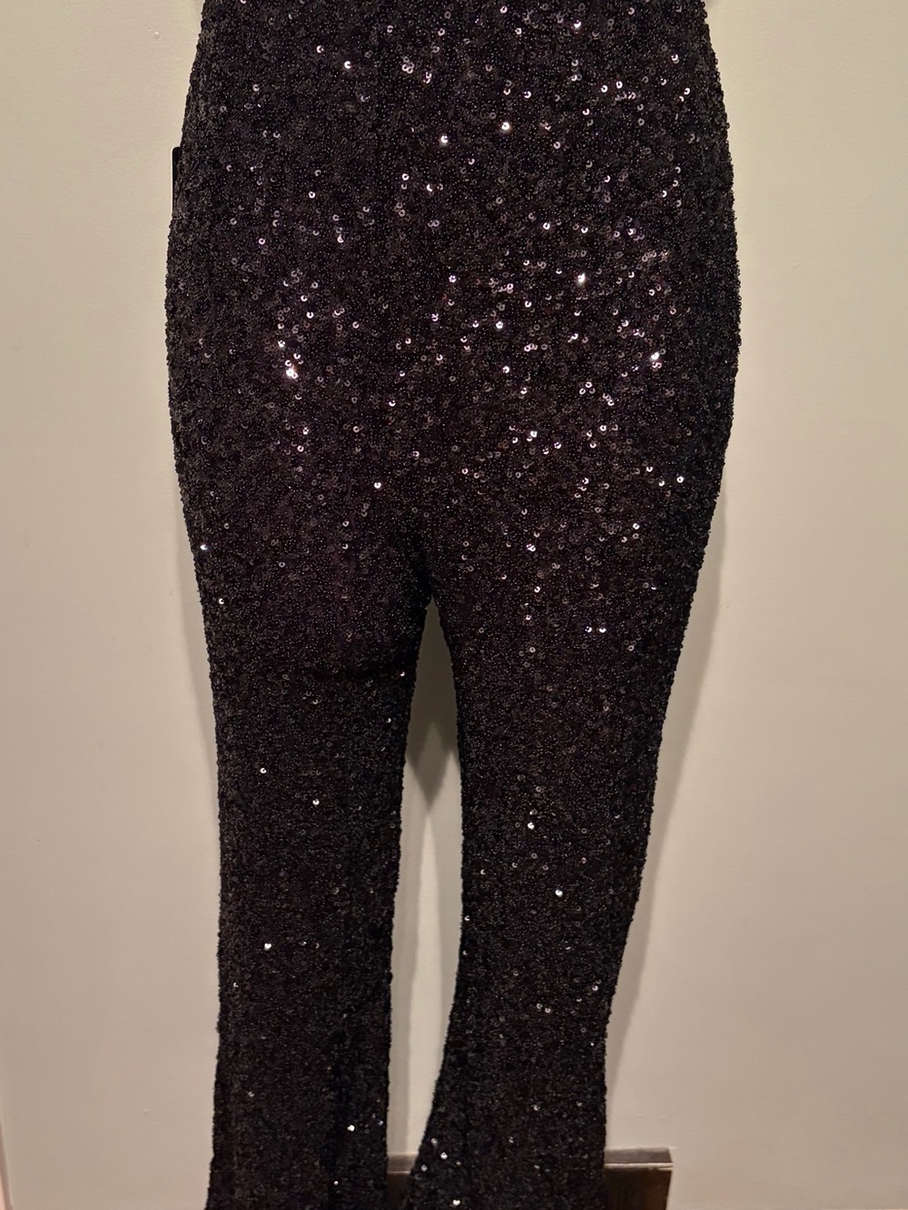 Express Black Sequin Boot Cut Pants